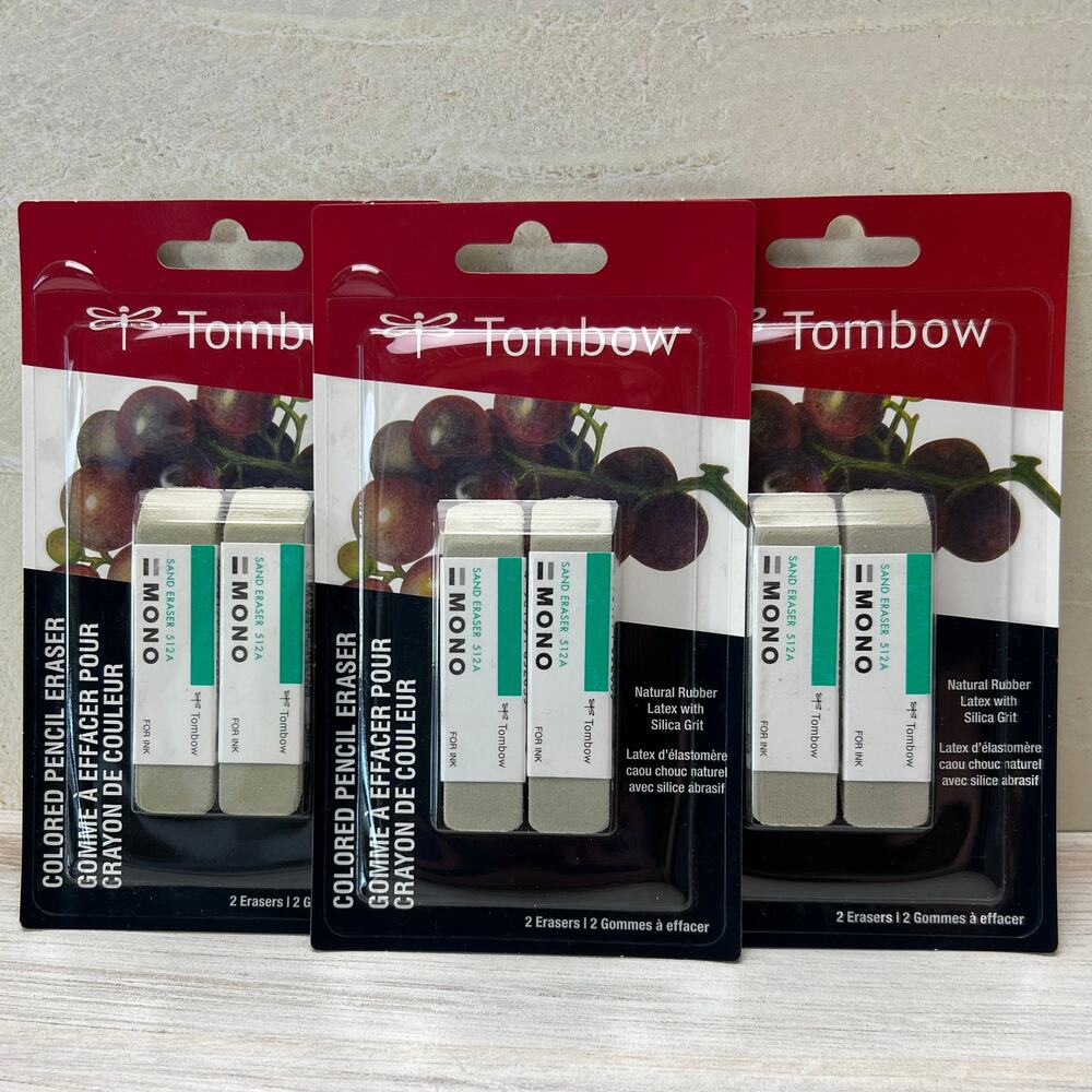 Set of 3 Tombow Erasers with grit